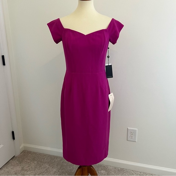Adrianna Papell Pink Midi Dress Size 8 - Picture 1 of 12